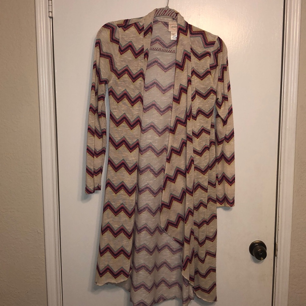 Long length colorful cardigan